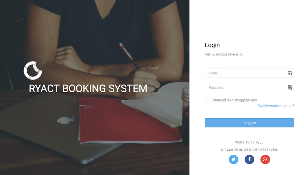 Ryact Online Booking system
